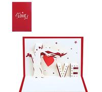 For Cards Moon Love - Tarjeta de felicitación para el día de San Valentín, aniversario, cumpleaños, postal, invitaciones de boda, felicitaciones con sobre, con sobres