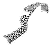For Casio MDV-106 MDV-107-1A for Duro for correa de reloj Marlin 22mm pulsera de buceo de repuesto de extremo curvado de acero inoxidable(Silvery 5)