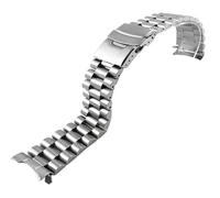 For Casio MDV-106 MDV-107-1A for Duro for correa de reloj Marlin 22mm pulsera de buceo de repuesto de extremo curvado de acero inoxidable(Silvery 3-A)