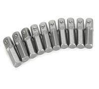 For Chrome for Vanadium Steel Socket Kit 10 Piece, 1/4 Inch Hex Shank to 1/4 Inch Square Drive, 25mm Size with Spring Ball Bearing for Quick Change Tools