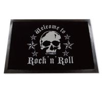 for-collectors-only - Felpudo, diseño calavera, texto "Welcome To Rock 'n' Roll!"