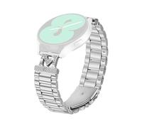 For Coros Pace 2 Band Rhinestones Decor 3-Bead Silver Stainless Steel Watch Strap
