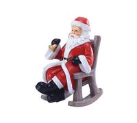 for Creative Rocking Chair Santa Claus Statues with Handbell Christmas Resin Ornaments Cartoon Animated Figurines Xmas Holiday Party Decoration Collec