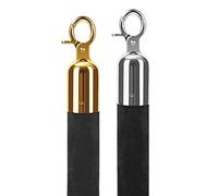 for Crowd Control Barriers at The Exit and Entrance,A Set of Two Velvet Ropes, Hanging Stanchion Rope,3ft/4ft/5ft(Black,8ft(243.8cm))