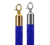 for Crowd Control Barriers at The Exit and Entrance,A Set of Two Velvet Ropes, Hanging Stanchion Rope,3ft/4ft/5ft(Blue,6ft(182.9cm))