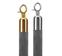 for Crowd Control Barriers at The Exit and Entrance,A Set of Two Velvet Ropes, Hanging Stanchion Rope,3ft/4ft/5ft(Gray,3ft(91.4cm))