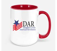 For Dar Daughters Of The American Revolution - Taza de café de 11 onzas, té de 11 onzas, Xh2rxj (rojo)