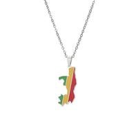 For Democratic Republic of The Congo Stainless Steel Map Pendant Necklaces Map Jewelry Gold Color Items for Bridal Women Man Party Gifts Earrings Sets Round Ball Jewelry (Model 4)