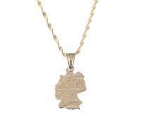 For Deutschland Map Flag Pendant Necklace,For Germany Map Ethnic Flag Symbol Necklace for Men Women,Stainless Steel Clavicle Chain,Patriotic Charm Jewelry,Adjustable Chain Accessories Gift (E)