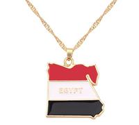 For Egypt Stainless Steel Map Pendant Necklaces Map Jewelry Gold Color Items for Bridal Women Man Party Gifts Earrings Sets Round Ball Jewelry