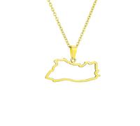 For El Salvador Stainless Steel Map Pendant Necklaces Map Jewelry Gold Color Items for Bridal Women Man Party Gifts Earrings Sets Round Ball Jewelry (Model 3)