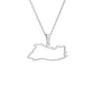 For El Salvador Stainless Steel Map Pendant Necklaces Map Jewelry Gold Color Items for Bridal Women Man Party Gifts Earrings Sets Round Ball Jewelry (Model 4)