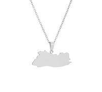 For El Salvador Stainless Steel Map Pendant Necklaces Map Jewelry Gold Color Items for Bridal Women Man Party Gifts Earrings Sets Round Ball Jewelry (Model 2)