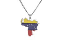 For Europe and For America Stainless Steel Map Gold Pendant Necklace,Charm Maps Clavicle Chain Jewelry,Ethnic Hip Hop Country Flag Necklace,Patriotic Jewelry,Map and Flag Pendant Necklaces (model62)