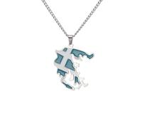 For European and American countries Stainless Steel Map Pendant Necklaces Simplicity Jewelry Gold Color Items for Women Man Party Gifts Earrings Sets Jewelry (Model 94)