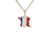 For European and American countries Stainless Steel Map Pendant Necklaces Simplicity Jewelry Gold Color Items for Women Man Party Gifts Earrings Sets Jewelry (Model 23)