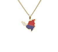 For European and American countries Stainless Steel Map Pendant Necklaces Simplicity Jewelry Gold Color Items for Women Man Party Gifts Earrings Sets Jewelry (Model 117)