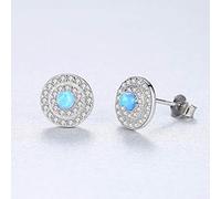For Fire Opal Round Shape Charming Women Post Earring Engagement Jewelry