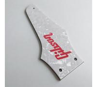 For Fit Gibson Firebird - Cubierta para barra de armadura no reversa rojo con el logotipo de guitarra, 3 capas, color blanco, perla, piezas de repuesto