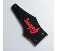 For Fit Gibson Firebird - Cubierta para barra de armadura no reversa rojo "Logo", golpeador de guitarra de 3 capas, piezas de repuesto para guitarras eléctricas negras