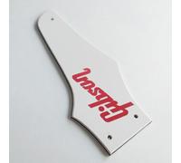 For Fit Gibson Firebird - Cubierta para barra de armadura no reversa rojo "Logo", golpeador de guitarra de 3 capas, color blanco, piezas de repuesto