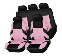 For Ford for Fiesta for Seat for Covers 2000-2024 Full Surround Design Nonslip Fabric Compatible Breathable Anti-Wear for Fiesta for Zetec for S for Mountune for ST Models(G/Pink-pink)