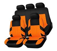 For Ford for Fiesta for Seat for Covers 2000-2024 Full Surround Design Nonslip Fabric Compatible Breathable Anti-Wear for Fiesta for Zetec for S for Mountune for ST Models(F/Orange-orange)