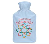 For Future Scientists Botella de agua de goma con cubierta de felpa suave, bolsa de agua caliente para invierno, manos y pies, protección contra el frío, 1000 ml