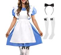 For G and PL Disfraz de princesa para niña, carnaval, cosplay, Peter Pan, vestido midi elegante, con delantal, talla XL