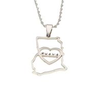 For Ghana Stainless Steel Map Pendant Necklaces Map Jewelry Gold Color Items for Bridal Women Man Party Gifts Earrings Sets Round Ball Jewelry (Model 6)