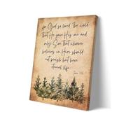 For God So Loved The World Wall Art John 3 16 Bible Verse That He Gave His Only Begotten Son Scripture Print Christian Home Wall Decor Gift(Framed,08x12inch(20x30cm))