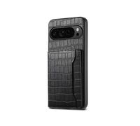(For Google Pixel 10 Pro / 10, Black) Crocodile Texture Card Bag Design Full Coverage Phone Case