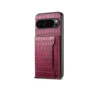 (For Google Pixel 10 Pro / 10, Red) Crocodile Texture Card Bag Design Full Coverage Phone Case