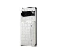 (For Google Pixel 10 Pro / 10, White) Crocodile Texture Card Bag Design Full Coverage Phone Case