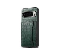 (For Google Pixel 10 Pro XL, Green) Crocodile Texture Card Bag Design Full Coverage Phone Case