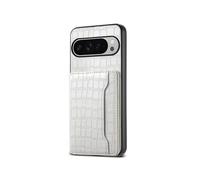 (For Google Pixel 10 Pro XL, White) Crocodile Texture Card Bag Design Full Coverage Phone Case