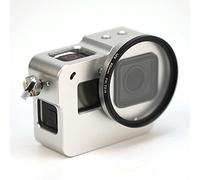 For Gopro Hero5/6 Metal Battery Cover + UV Mirror for Sports Cameras Rechargeable Side Cover Metal Side Cover Accessories Gopro Hero5/6 Accessory Camera Accessories (Gopro Hero5/6, Silver) GP416