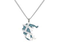 For Greece Stainless Steel Pendant Necklaces Jewelry Items Bridal Women Man Gifts Party Earrings Sets Jewelry(Silver for Greece)