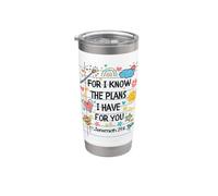 For I Know The Plans I Have For You Christian Back To School Vaso térmico de acero inoxidable de doble pared