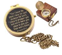 For I Know The Plans I Have For You, Jeremiah 29:11, Brújula grabada direccional de latón macizo, regalos de bautismo para niños y niñas, primera comunión, regalos cristianos para hombres, regalos de