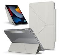 For iPad 10.2 Inch Case 9 8 7 Generation Case Detachable Magnetic Cover Slim Protective Cases,Transparent Back Shell Slim Stand Shockproof Tablet Cover(Szary)