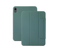 For iPad Air 11 (2024) Case Magnetic Clasp Stand Protective PU Leather Smart Cover - Midnight Green