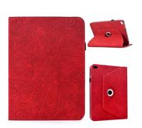 For iPad air/air2 9.7 2017/2018 9.7 Inch 6th/5th Generation 2018 2017 Case Slim PU Leather Stand Folding Folio Cover 360 Degree Rotating Stand Leather Cover Protective Shell and Pocket(Rosso)
