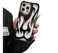 For iPhone 16 Pro MAX Fire Hollow Breathable Soft Phone Case, Fashion 3D Flame Pattern Slim Shockproof Protective Soft Cover for iPhone 16 15 14 13 12 Pro MAX (13Pro,Schwarz)