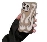 For iPhone 16 Pro MAX Fire Hollow Breathable Soft Phone Case, Fashion 3D Flame Pattern Slim Shockproof Protective Soft Cover for iPhone 16 15 14 13 12 Pro MAX (12Pro,Silber)