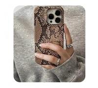 For iPhone 16 Pro Python Snake Skin Leather Case - Shockproof Protective Cover Luxury Slim Half Cover Designer Shockproof Protective Case for Women & Men