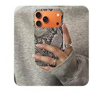For iPhone 17 Air Python Snake Skin Leather Case - Shockproof Protective Cover Luxury Slim Half Cover Designer Shockproof Protective Case for Women & Men