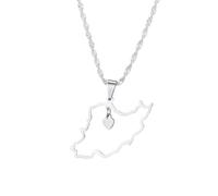 For Iran Stainless Steel Map Pendant Necklaces Map Jewelry Gold Color Items for Bridal Women Man Party Gifts Earrings Sets Jewelry (Model 2)