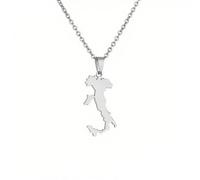 For Italy Stainless Steel Map Pendant Necklaces Map Jewelry Gold Color Items for Bridal Women Man Party Gifts Earrings Sets Round Ball Jewelry (Model 4)