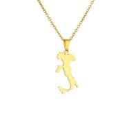 For Italy Stainless Steel Map Pendant Necklaces Map Jewelry Gold Color Items for Bridal Women Man Party Gifts Earrings Sets Round Ball Jewelry (Model 3)